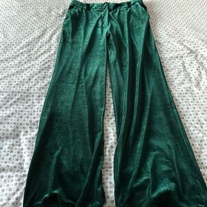 Skies Are Blue Green Flare Pants